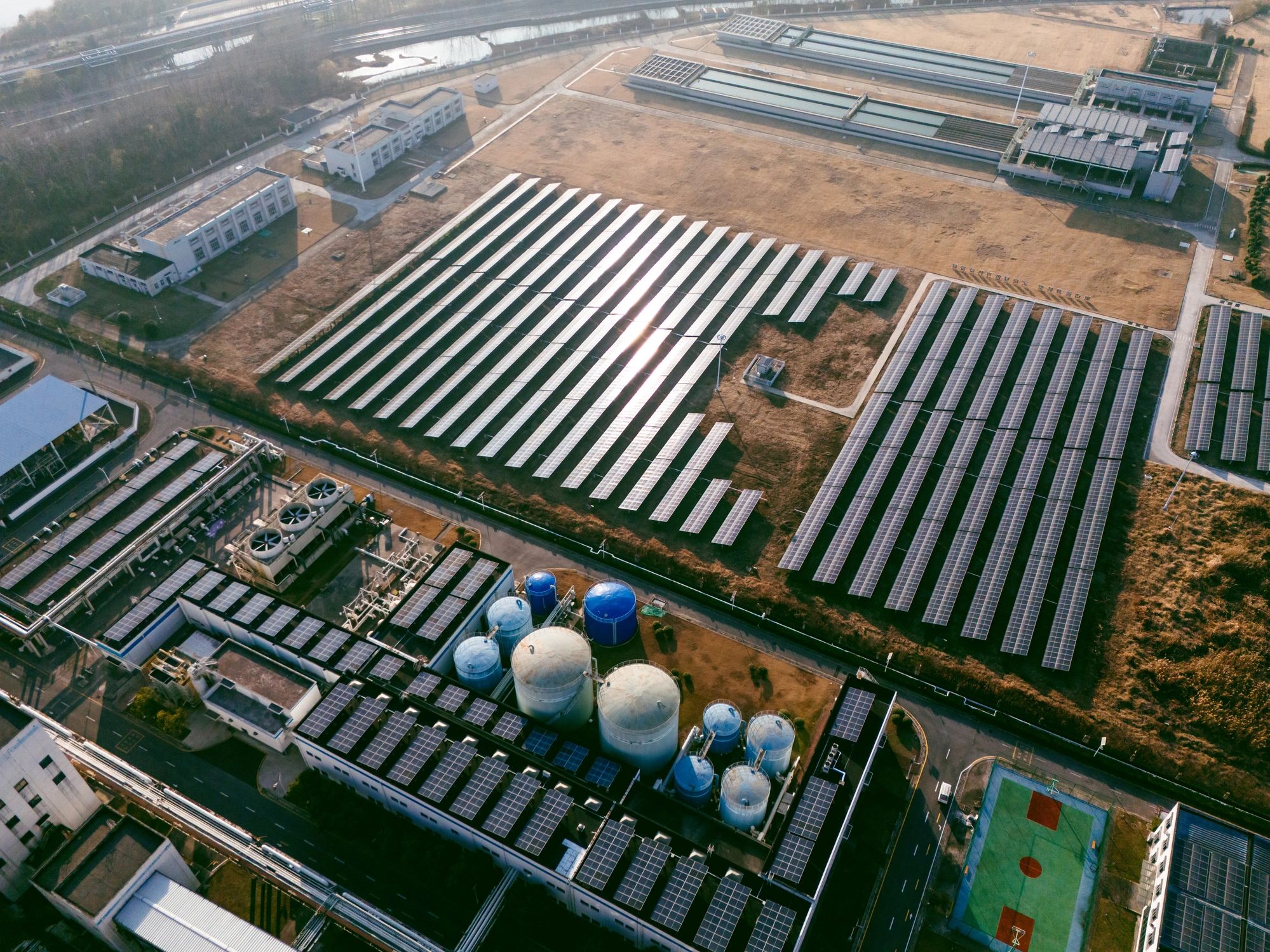Large-scale solar installation representing off-grid system applications