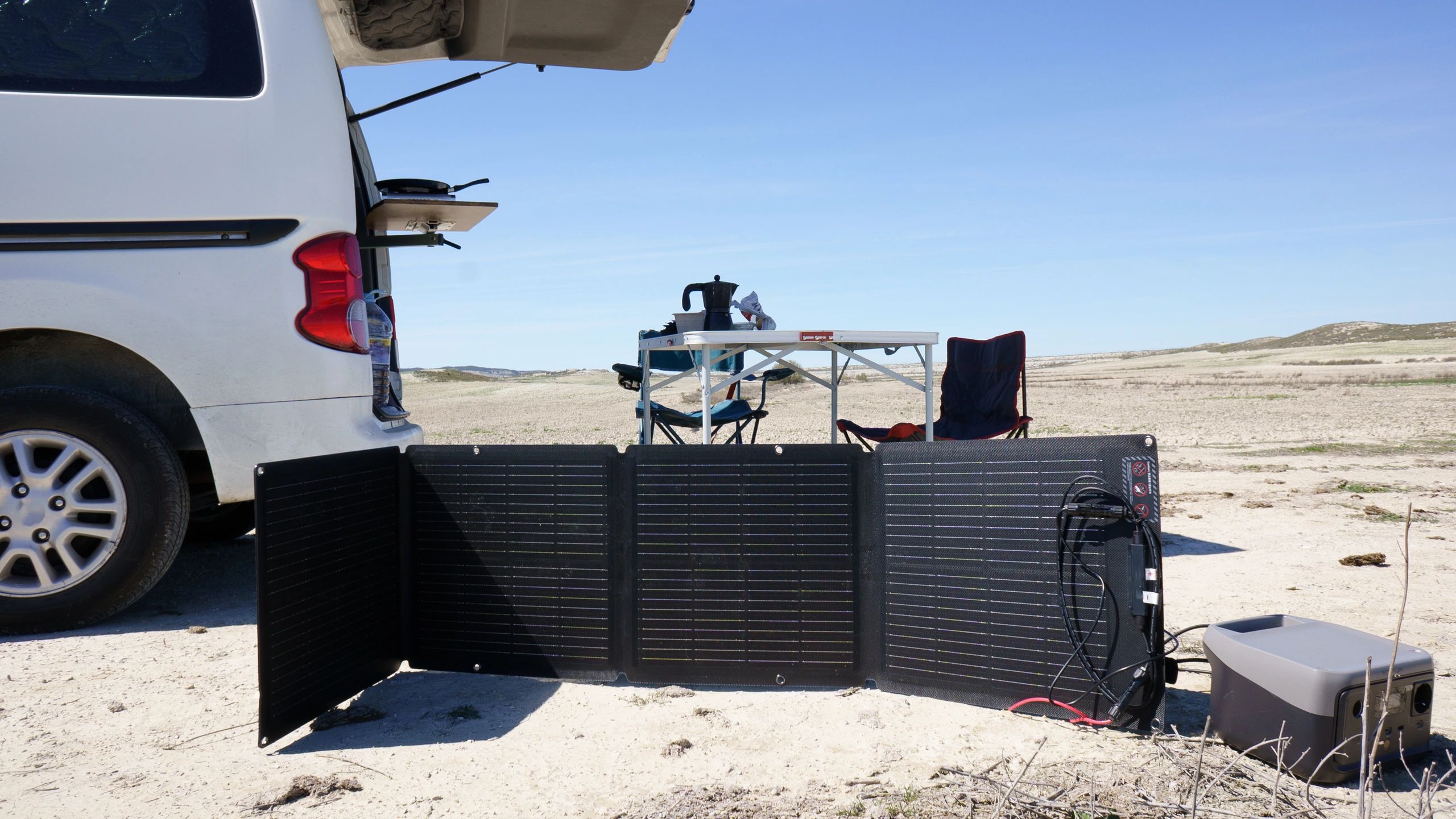 Portable solar panels with battery power station