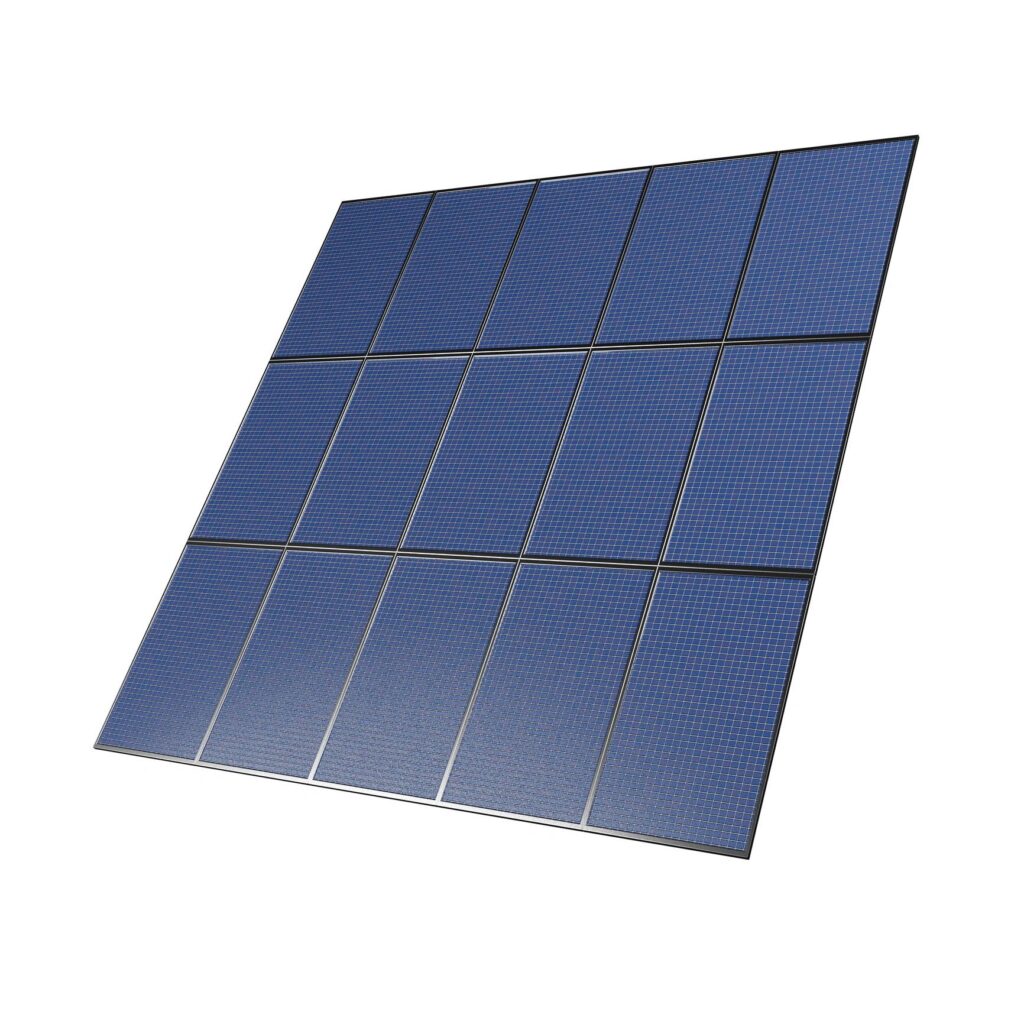 Solar panel module for renewable energy, 3d illustration